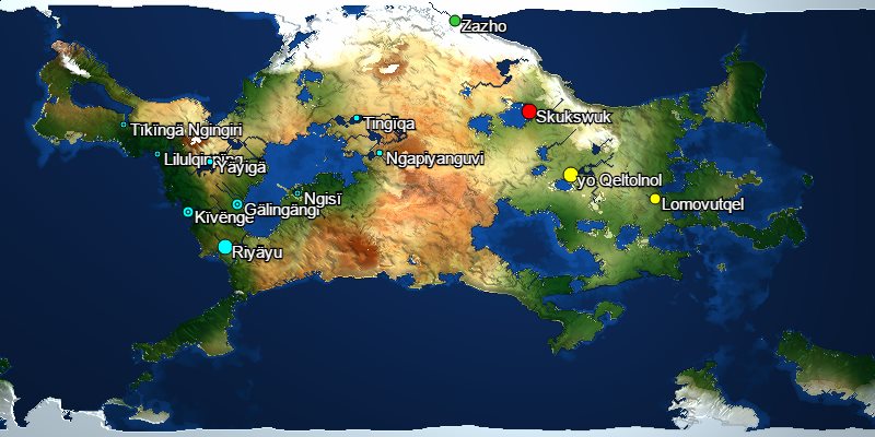 WorldGen — satellite view with normal map and cities
