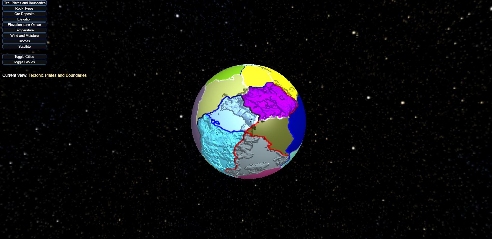 WorldGen — tectonic plates in planet mode