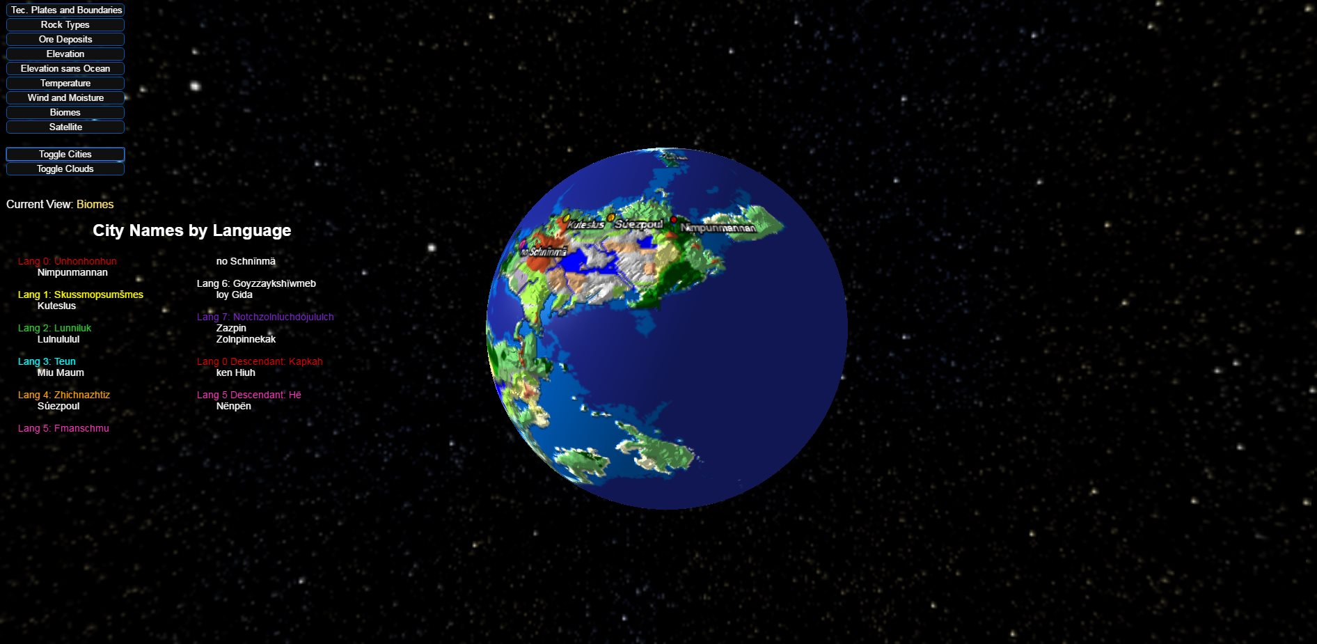 WorldGen — biome view in planet mode